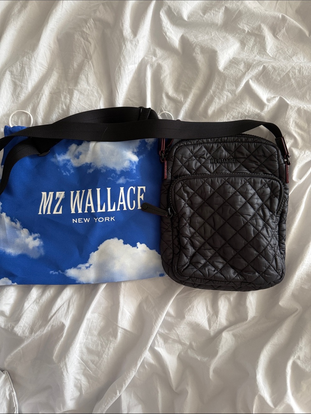 MZ Wallace Black Quilted Small Crossbody Bag